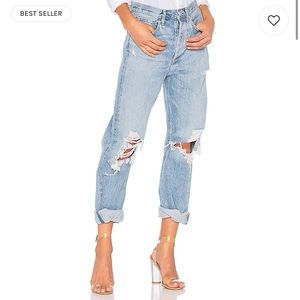 Agolde 90s Jean Destroyed Light Wash Denim